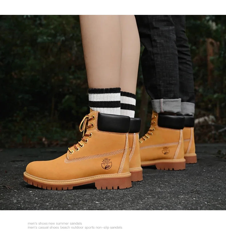 High-Quality Men’s & Women’s Lace-Up Leather High Top Boots